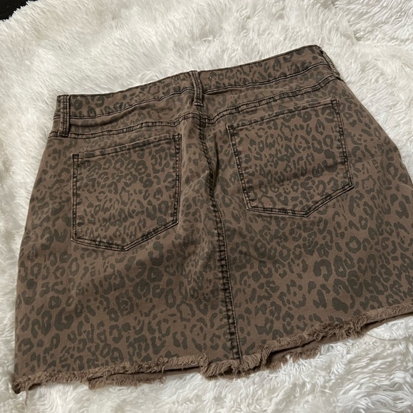 Mudd Skirt 13 juniors Fall leopard print denim cotton stretch large 🌻 - Picture 5 of 7